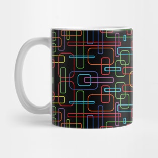 Geometrical Red Green Blue Yellow Pink squares Boxes Rectangle pattern design on a transparent background Mug